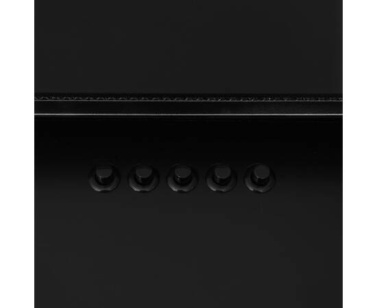 Hotă de perete negru 60 cm oțel inoxidabil și sticlă securizată, 7 image