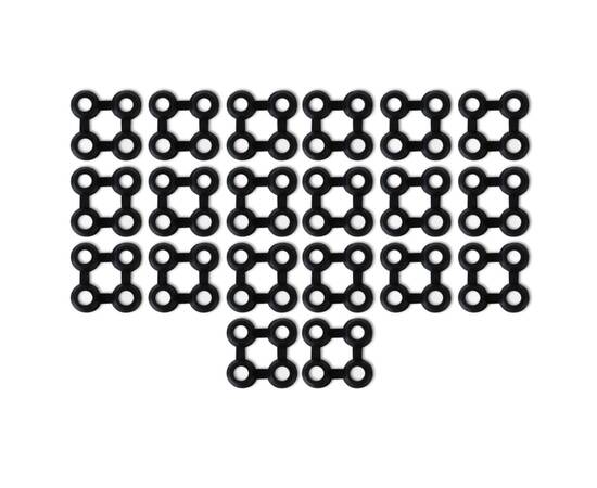 Conectori covoraș, 20 buc., negru, cauciuc, 2 image