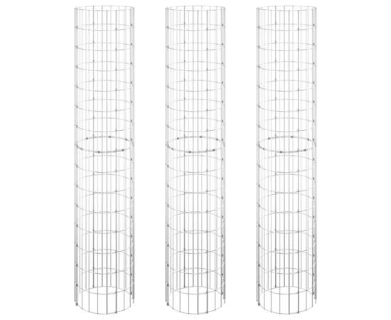 Strat înălțat gabion 3 buc. Ø30x150 cm oțel galvanizat circular, 2 image