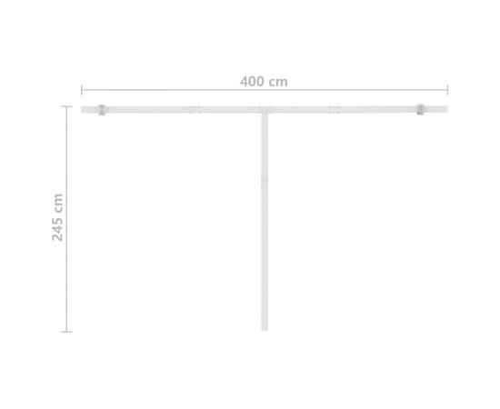 Copertină retractabilă manual cu led, antracit, 400x350 cm, 11 image