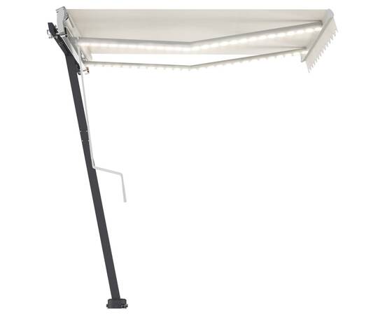 Copertină retractabilă manual cu led, crem, 300x250 cm, 3 image