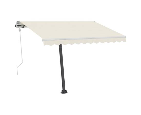 Copertină retractabilă manual cu led, crem, 300x250 cm, 4 image