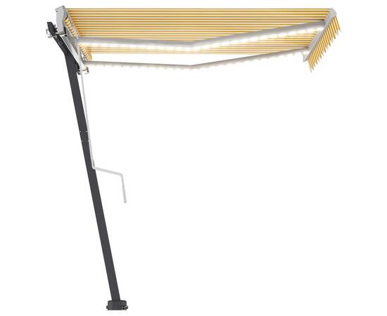 Copertină retractabilă manual cu led galben și alb 300x250 cm, 3 image