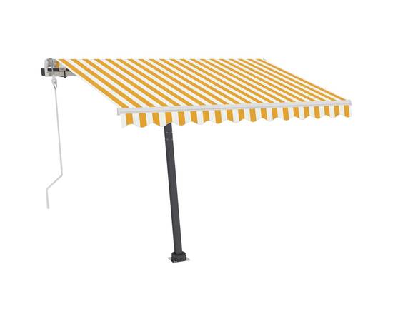 Copertină retractabilă manual cu led galben și alb 300x250 cm, 4 image