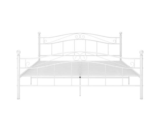 Cadru de pat, alb, 140x200 cm, metal, 3 image