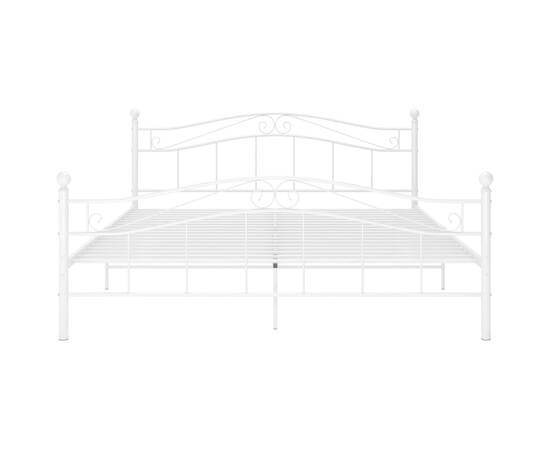 Cadru de pat, alb, 180x200 cm, metal, 3 image