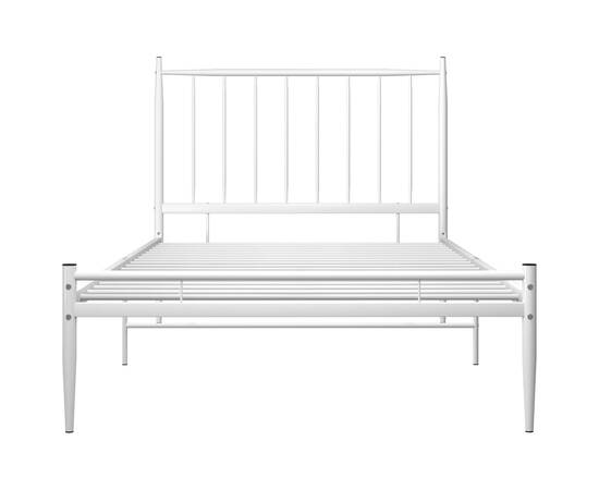 Cadru de pat, alb, 90 x 200 cm, metal, 4 image
