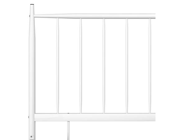 Cadru de pat, alb, 90 x 200 cm, metal, 6 image