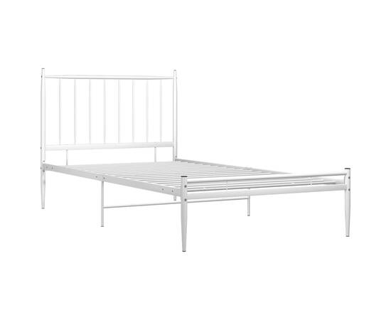 Cadru de pat, alb, 90 x 200 cm, metal, 3 image