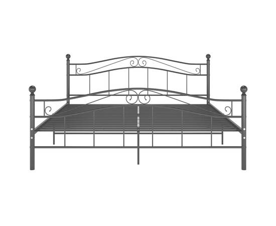 Cadru de pat, negru, 160x200 cm, metal, 3 image