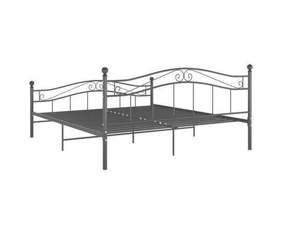 Cadru de pat, negru, 160x200 cm, metal, 5 image