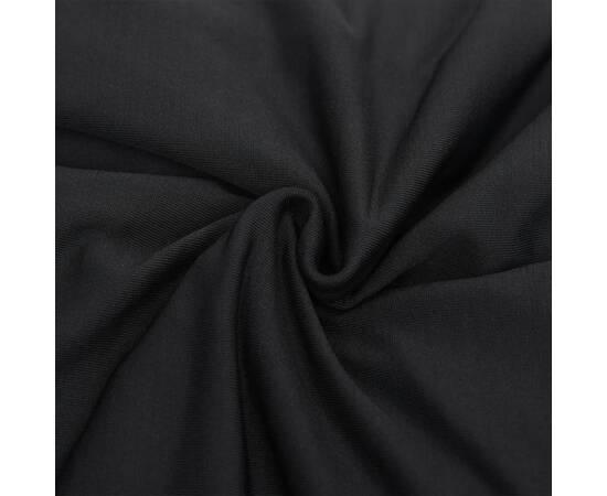 Husă elastică pentru canapea cu 4 locuri poliester jersey negru, 4 image