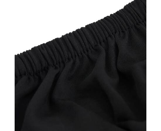 Husă elastică pentru canapea cu 4 locuri poliester jersey negru, 5 image