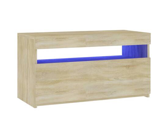 Comodă tv cu lumini led, stejar sonoma, 75x35x40 cm, 7 image