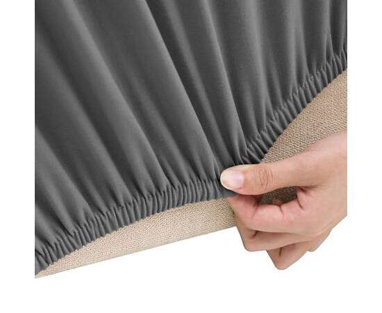 Husă elastică pentru canapea 3 locuri poliester jersey antracit, 3 image