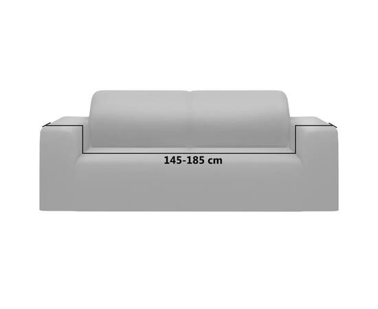 Husă elastică pentru canapea cu 2 locuri poliester jerseu, gri, 6 image