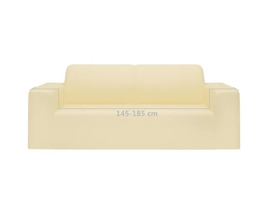 Husă elastică pentru canapea cu 2 locuri poliester jersey crem, 6 image