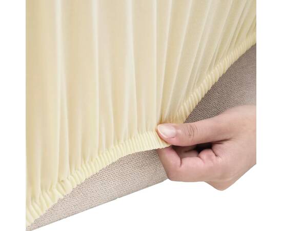 Husă elastică pentru canapea poliester jersey crem, 3 image