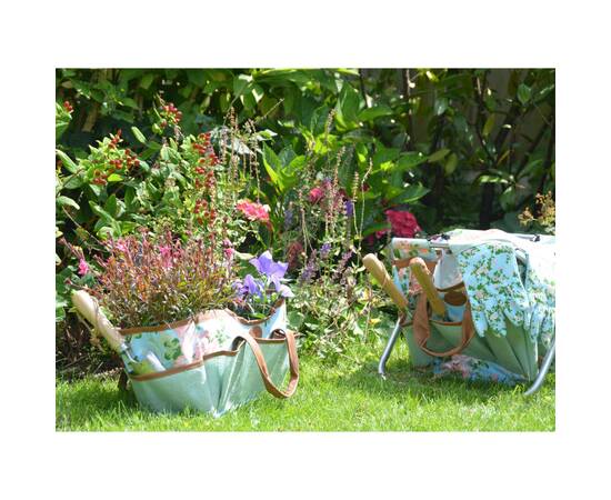 Esschert design scaun pentru unelte de grădină, imprimeu trandafiri, 4 image