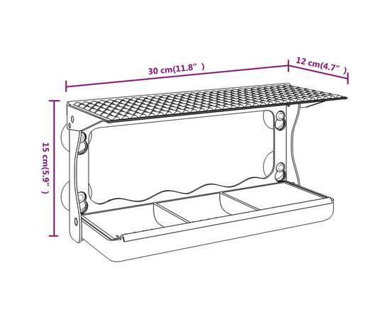 Hrănitoare păsări pentru fereastră 2 buc. 30x12x15 cm acril, 9 image