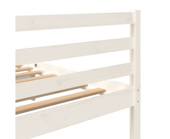 Cadru de pat super king 6ft, alb, 180x200 cm, lemn masiv, 6 image