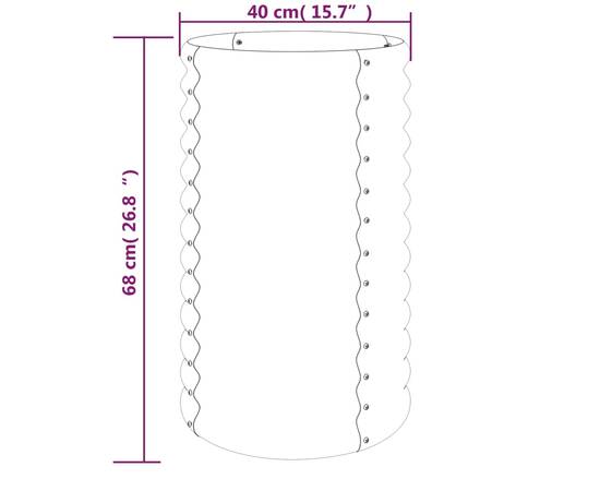 Jardinieră grădină gri 40x40x68 cm oțel vopsit electrostatic, 4 image