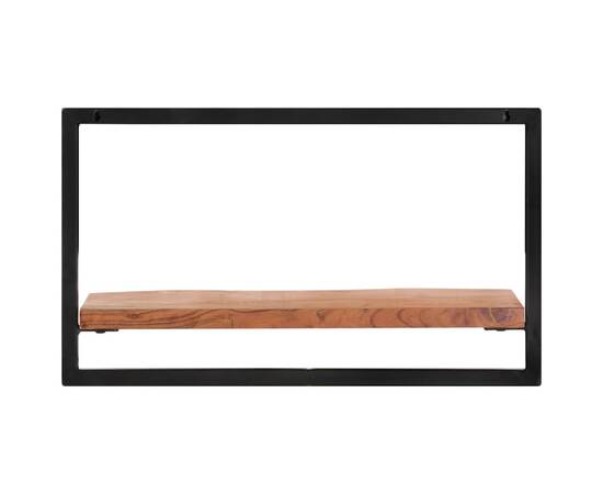 Rafturi de perete 2 buc. 60x25x35 cm lemn masiv acacia/oțel, 3 image