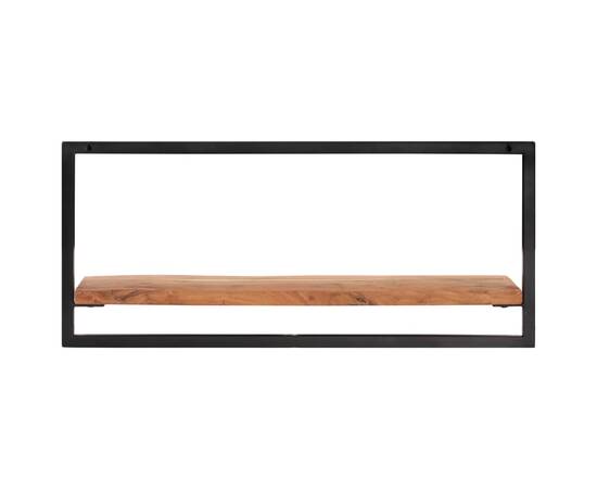 Rafturi de perete 2 buc. 80x25x35 cm lemn masiv acacia/oțel, 3 image