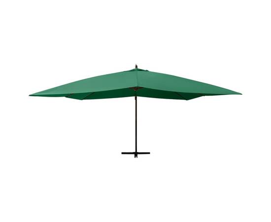 Umbrelă suspendată cu stâlp din lemn, verde, 400x300 cm, 3 image