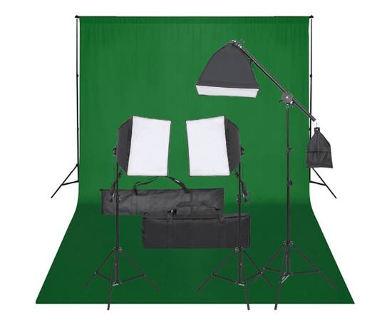 Kit studio foto cu set de lămpi și fundal