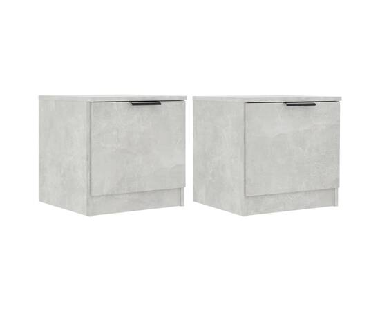 Noptiere, 2 buc., gri beton, 40x39x40 cm, 2 image