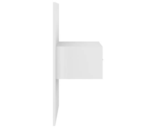 Noptiere de perete, 2 buc., alb, lemn prelucrat, 7 image