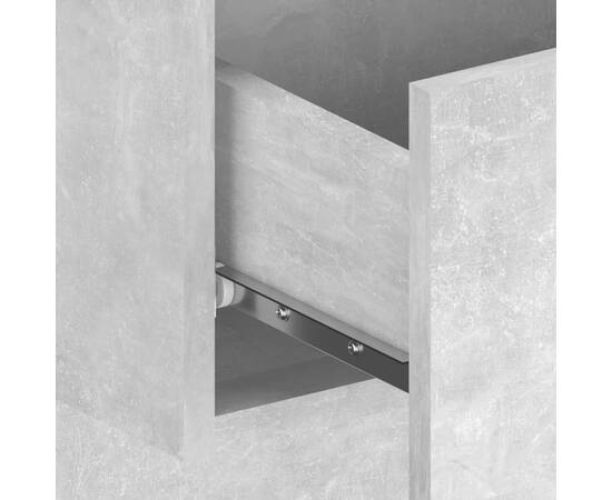 Noptiere de perete, 2 buc., gri beton, lemn prelucrat, 8 image