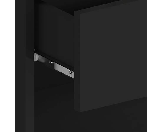 Noptiere de perete, 2 buc., negru, lemn prelucrat, 8 image