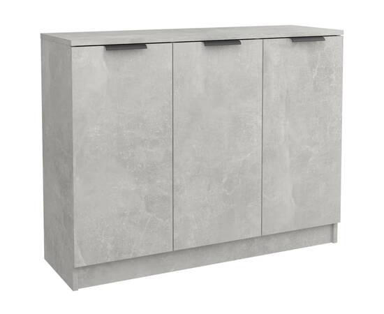 Servantă, gri beton, 90,5x30x70 cm, lemn prelucrat, 2 image