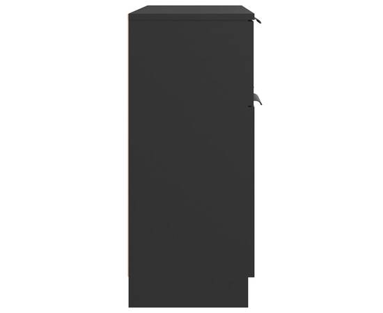 Servantă, negru, 60x30x70 cm, lemn prelucrat, 6 image
