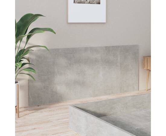 Tăblie de pat, gri beton, 200x1,5x80 cm, lemn prelucrat, 4 image