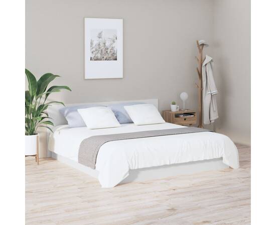 Tăblie de pat,alb,200x1,5x80 cm, lemn prelucrat, 3 image