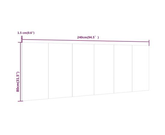 Tăblie pat/perete,alb extralucios,240x1,5x80 cm,lemn prelucrat, 7 image