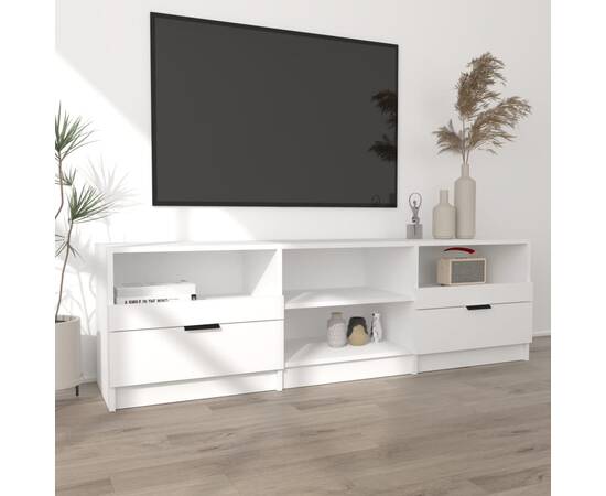 Comodă tv, alb, 150x33,5x45 cm, lemn prelucrat, 3 image