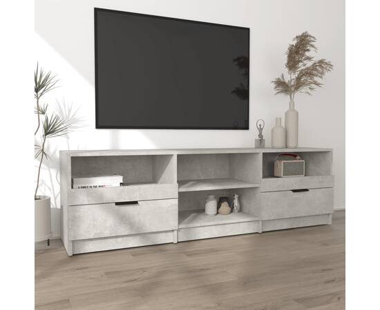 Comodă tv, gri beton, 150x33,5x45 cm, lemn prelucrat, 3 image