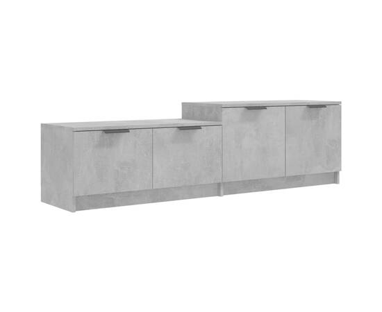 Comodă tv, gri beton, 158,5x36x45 cm, lemn prelucrat, 2 image