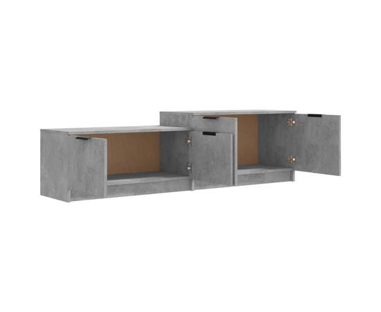 Comodă tv, gri beton, 158,5x36x45 cm, lemn prelucrat, 6 image
