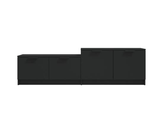 Comodă tv, negru, 158,5x36x45 cm, lemn prelucrat, 5 image