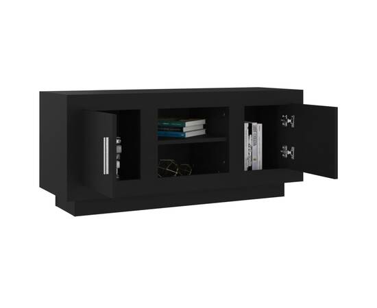 Comodă tv ,negru,102x35x45 cm, lemn prelucrat, 4 image