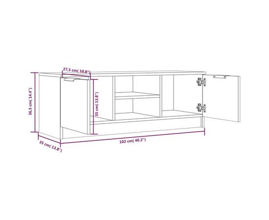 Comodă tv, stejar sonoma, 102x35x36,5 cm, lemn prelucrat, 8 image