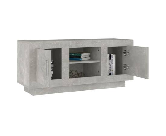 Comodă tv,gri beton, 102x35x45 cm, lemn prelucrat, 4 image