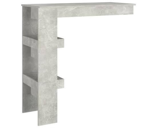 Masă de bar de perete gri beton 102x45x103,5 cm lemn prelucrat, 5 image