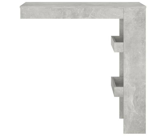 Masă de bar de perete gri beton 102x45x103,5 cm lemn prelucrat, 3 image