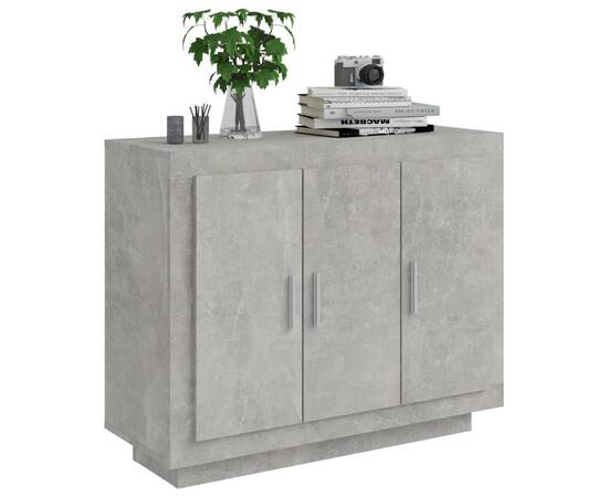Servantă, gri beton, 92x35x75 cm, lemn compozit, 4 image